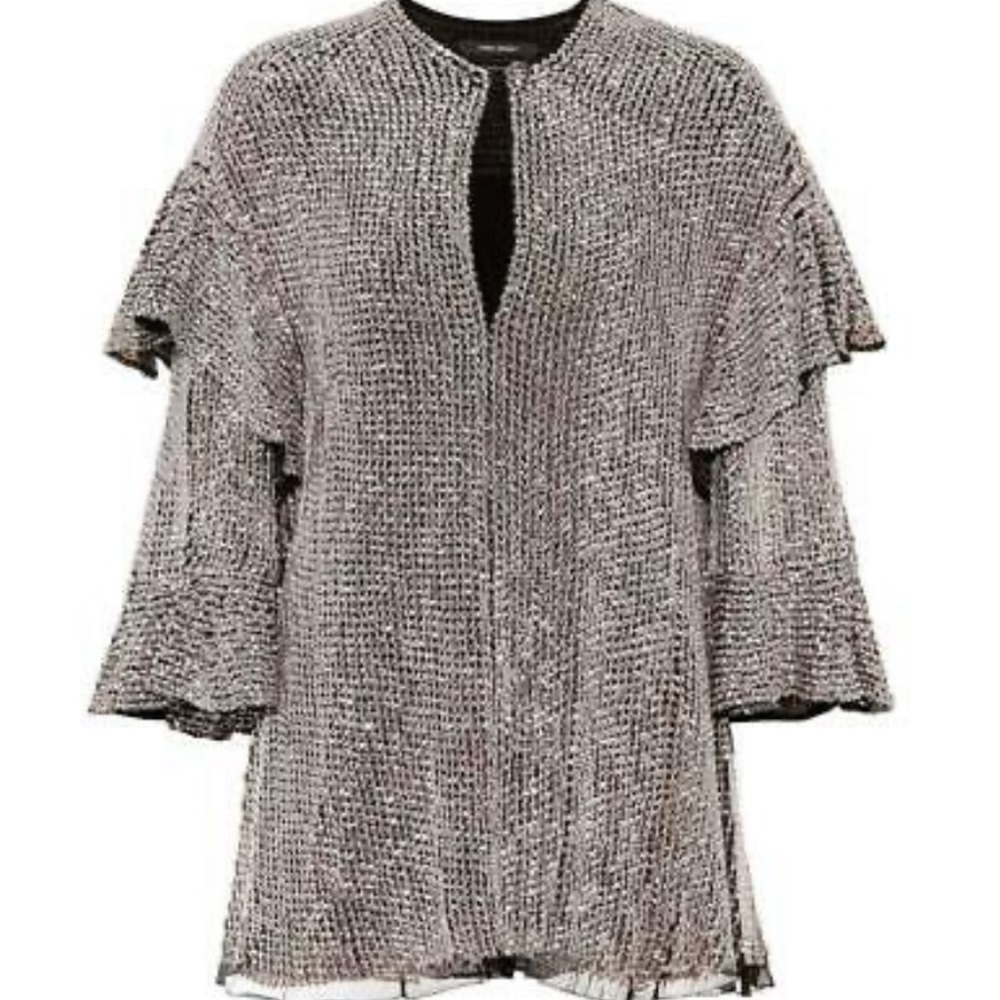 NWT Isabel Marant Basile Sequin Ruffle Blouse